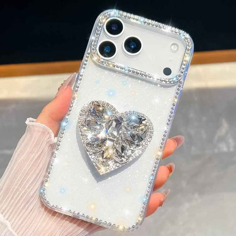 Diamond Glitter Gemstone Heart Holder Phone Case