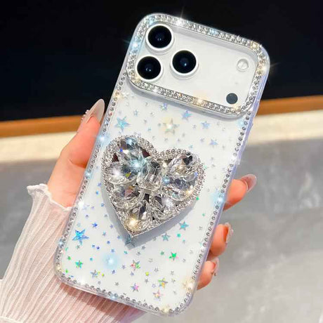 Diamond Glitter Gemstone Heart Holder Phone Case