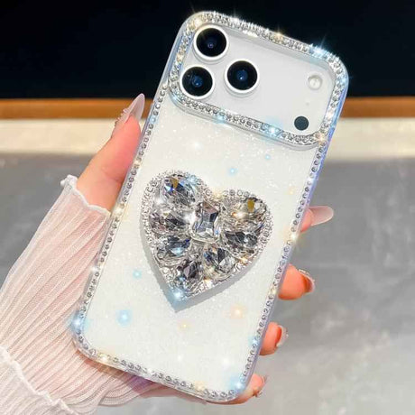 Diamond Glitter Gemstone Heart Holder Phone Case