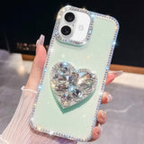Diamond Glitter Gemstone Heart Holder Phone Case