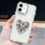 Diamond Glitter Gemstone Heart Holder Phone Case