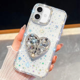 Diamond Glitter Gemstone Heart Holder Phone Case