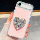 Diamond Glitter Gemstone Heart Holder Phone Case