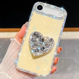 Diamond Glitter Gemstone Heart Holder Phone Case