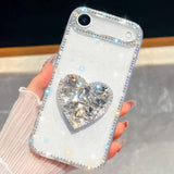 Diamond Glitter Gemstone Heart Holder Phone Case