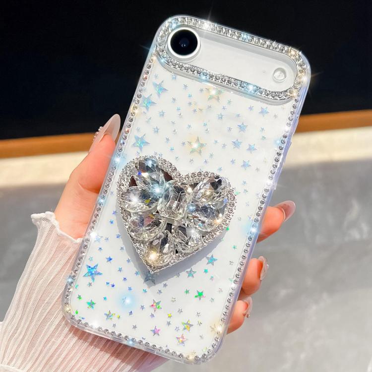 Diamond Glitter Gemstone Heart Holder Phone Case