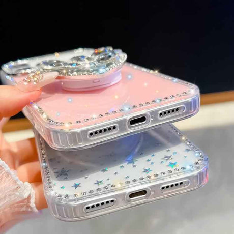 Diamond Glitter Gemstone Heart Holder Phone Case