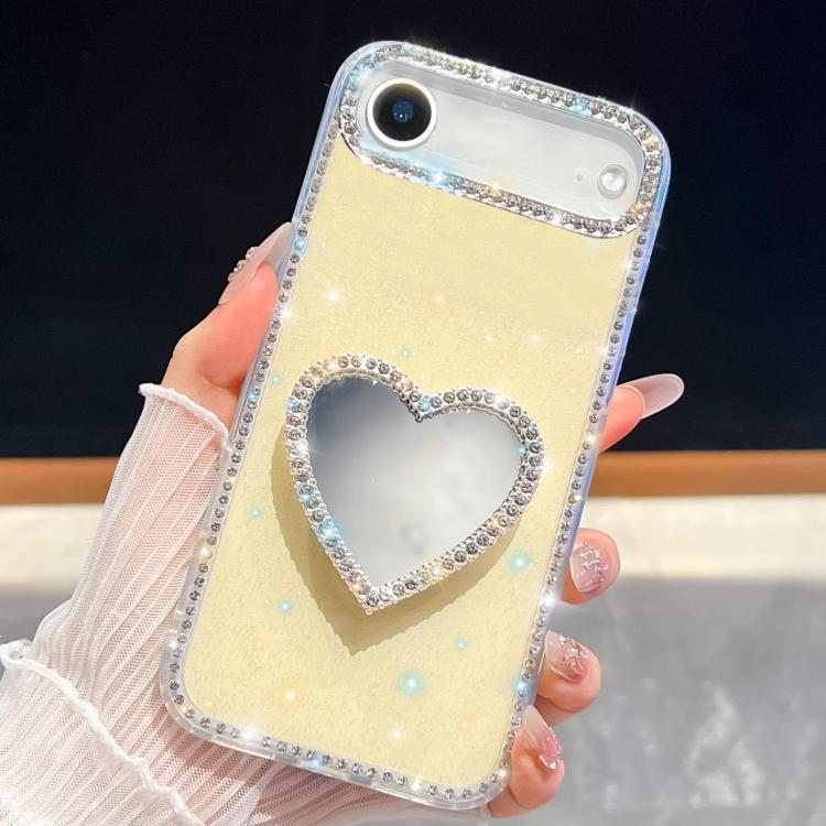 Diamond Glitter Mirror Heart Holder Phone Case