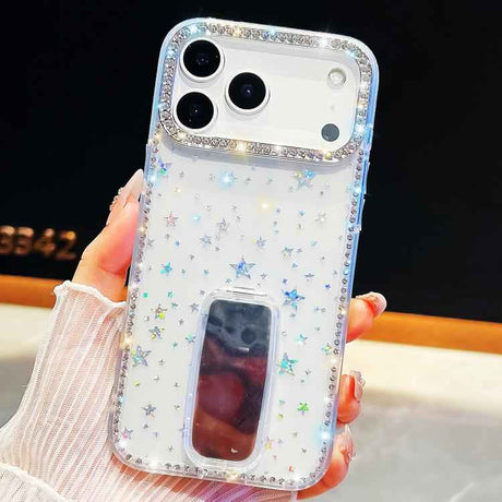 Rhinestone Glitter TPU 4-corners Anti-fall Phone Case with Holder