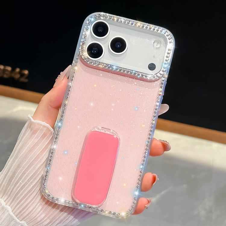 Rhinestone Glitter TPU 4-corners Anti-fall Phone Case with Holder