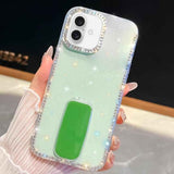 Rhinestone Glitter TPU 4-corners Anti-fall Phone Case with Holder
