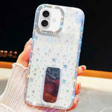 Rhinestone Glitter TPU 4-corners Anti-fall Phone Case with Holder