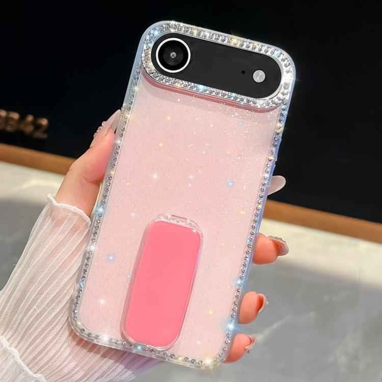 Rhinestone Glitter TPU 4-corners Anti-fall Phone Case with Holder