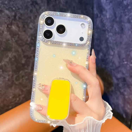 Rhinestone Glitter TPU 4-corners Anti-fall Phone Case with Holder