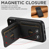 Suteni H02 Litchi Leather Card Wallet Phone Case with Stand Back Design