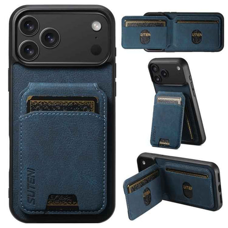 Suteni H02 Litchi Leather Card Wallet Stand Back Phone Case