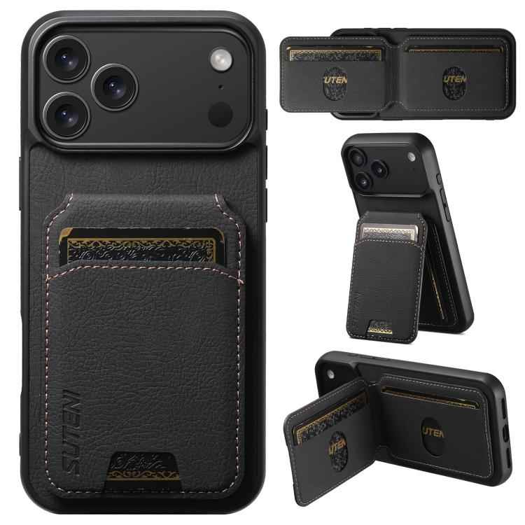 Suteni H02 Litchi Leather Card Wallet Stand Back Phone Case