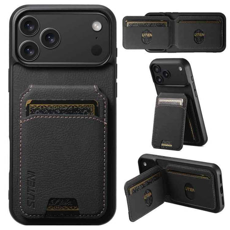 Suteni H02 Litchi Leather Card Wallet Stand Back Phone Case
