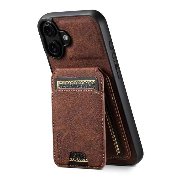 Suteni H02 Litchi Leather Card Wallet Stand Back Phone Case