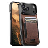 Suteni H03 Litchi Leather Card Bag Stand Back Phone Case