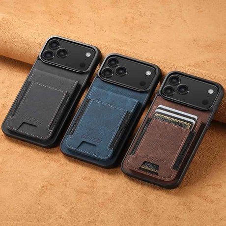 Suteni H03 Litchi Leather Card Bag Stand Back Phone Case