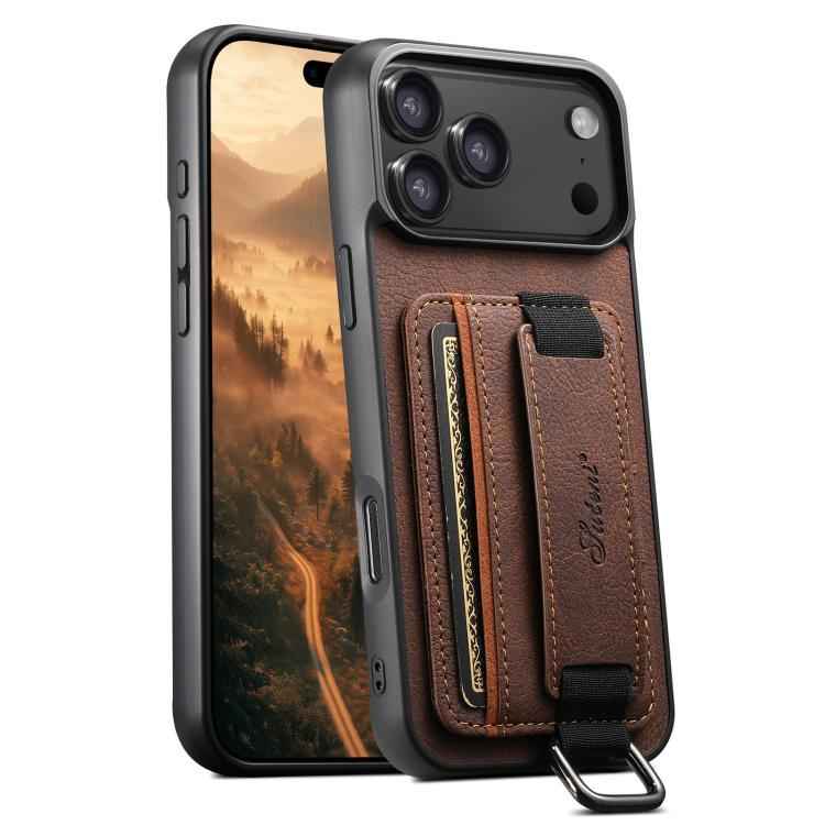 Suteni H13 Litchi Leather Wrist Strap Wallet Back Phone Case