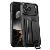 Suteni H13 Litchi Leather Wrist Strap Wallet Back Phone Case