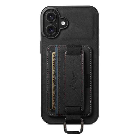 Suteni H13 Litchi Leather Wrist Strap Wallet Back Phone Case