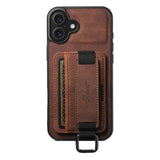Suteni H13 Litchi Leather Wrist Strap Wallet Back Phone Case