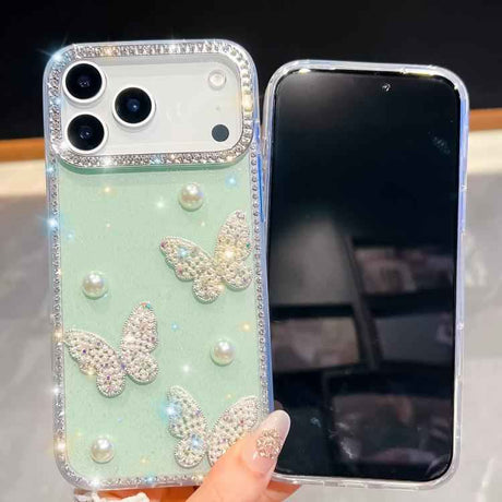 Diamond Glitter Pearl Butterfly Four-Corner Shockproof Phone Case