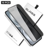 10pcs 360-Degree Privacy Silk-Screen Print Large Curved Edge High-Aluminium Tempered Glass Film, For iPhone 16e / iPhone 17 Pro Max