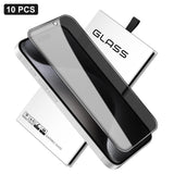 10pcs 360-Degree Privacy Silk-Screen Print Large Curved Edge High-Aluminium Tempered Glass Film, For iPhone 16e / iPhone 17 Pro Max