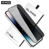 10pcs 360-Degree Privacy Silk-Screen Print Large Curved Edge High-Aluminium Tempered Glass Film, For iPhone 16e / iPhone 17 Pro Max