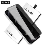 10pcs 360-Degree Privacy Silk-Screen Print Large Curved Edge High-Aluminium Tempered Glass Film, For iPhone 16e / iPhone 17 Pro Max