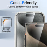 10pcs 360-Degree Privacy Silk-Screen Print Large Curved Edge High-Aluminium Tempered Glass Film, For iPhone 16e / iPhone 17 Pro Max