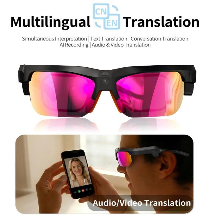 S100 13MP AI Smart Sports Glasses, Support Bluetooth Call / AI Recording / Music Control
