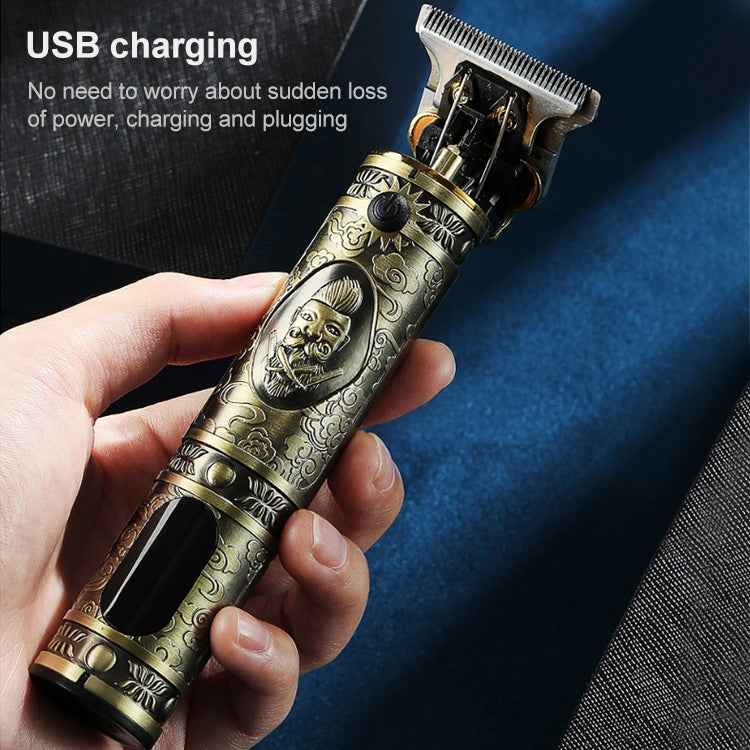 VGR V-228 5W USB Retro Engraving Hair Clipper with LED Digital Display, V-228 (Bronze), V-228 (Silver)