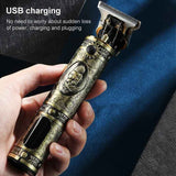 VGR V-228 5W USB Retro Engraving Hair Clipper with LED Digital Display, V-228 (Bronze), V-228 (Silver)