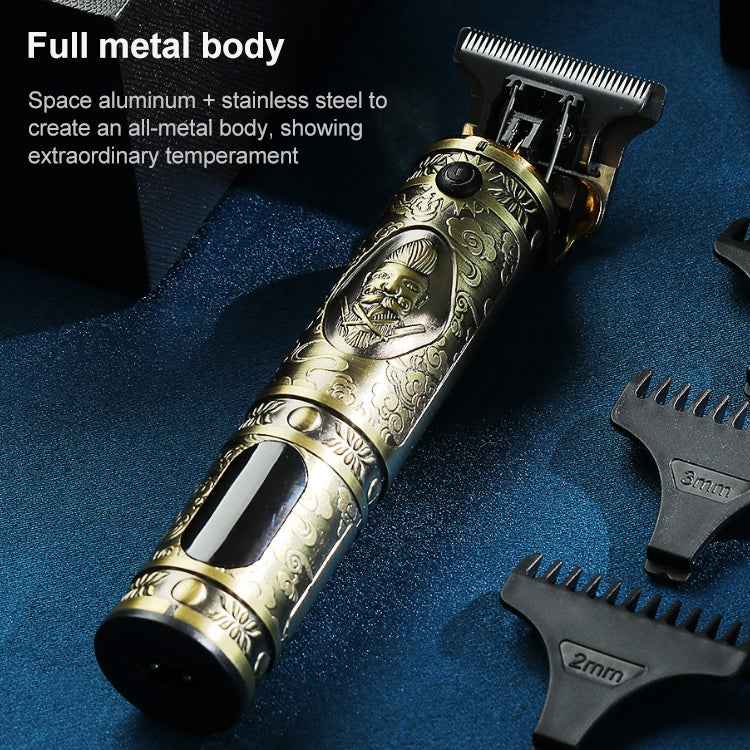 VGR V-228 5W USB Retro Engraving Hair Clipper with LED Digital Display, V-228 (Bronze), V-228 (Silver)