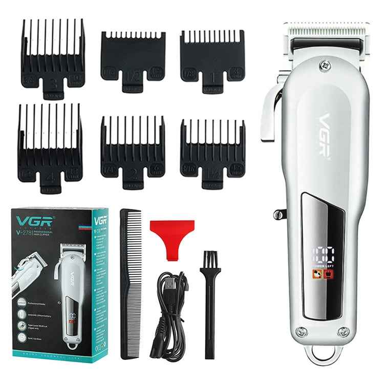 VGR V-278 10W USB Metal Electric Hair Clipper with LED Digital Display, V-278 (Gold), V-278 (Silver)