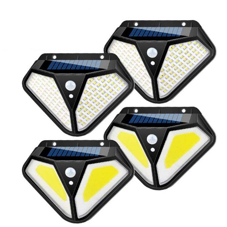 Solar Wandleuchte Körper Induktion Gartenlampe Villa Wasserdichte Außenbeleuchtung Straßenlaterne, 102 LED, 50 COB