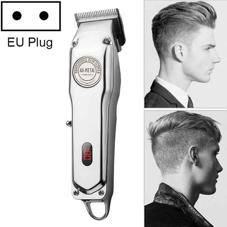 Retro Oil Head Electric Pusher Strong Power Electric Fader LCD Digital Display Rechargeable Hair Clipper, EU Plug, US Plug