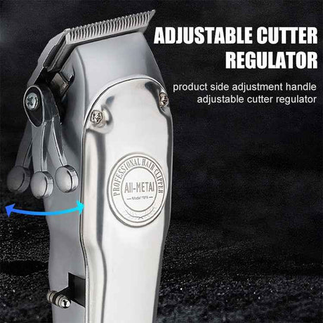 Retro Oil Head Electric Pusher Strong Power Electric Fader LCD Digital Display Rechargeable Hair Clipper, EU Plug, US Plug