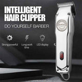 Retro Oil Head Electric Pusher Strong Power Electric Fader LCD Digital Display Rechargeable Hair Clipper, EU Plug, US Plug
