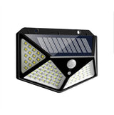Lámpara solar de pared para exteriores de 100 LED: iluminación de inducción ajustable para patio, jardín y balcón.