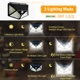 100 LEDs Outdoor Patio Solar Induction Wall Light Adjustable Balcony Garden Lighting Small Street Light, 1 PCS 100 LEDs, 2 PCS 100 LEDs