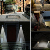 Lámpara solar de pared para exteriores de 100 LED: iluminación de inducción ajustable para patio, jardín y balcón.