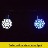 2 PCS Solar Hollow Ball Pendent Lamp Decorative Garden Light, 2 PCS Hollow Ball White, 2 PCS Hollow Ball Colorful