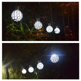 2 PCS Solar Hollow Ball Pendent Lamp Decorative Garden Light, 2 PCS Hollow Ball White, 2 PCS Hollow Ball Colorful