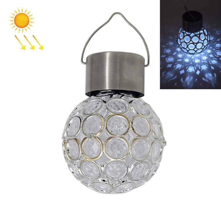 2 PCS Solar Hollow Ball Pendent Lamp Decorative Garden Light, 2 PCS Hollow Ball White, 2 PCS Hollow Ball Colorful